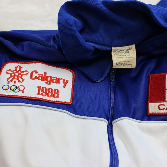 Vintage 1988 Canada Winter Olympics Zip Track Top (M) - Picture 3 of 8